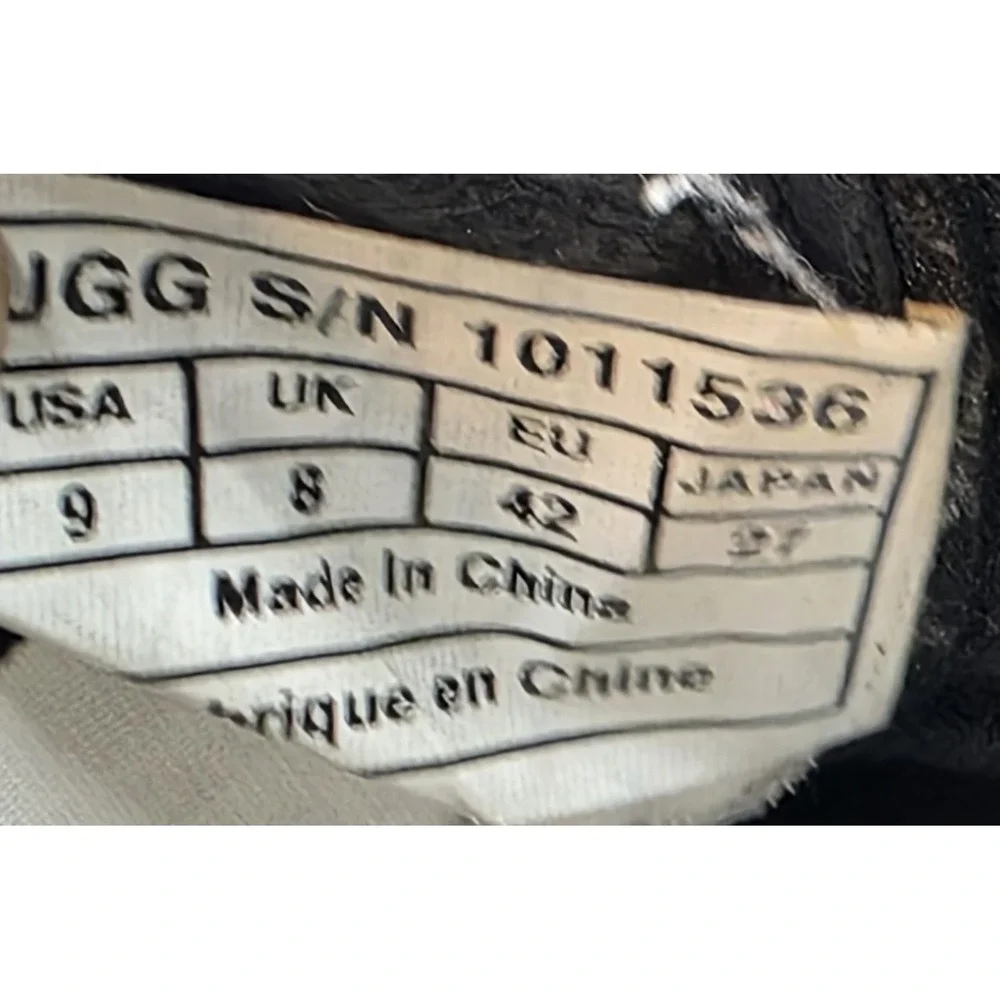 UGG Men's Black White Leather Tweed Wool Lace Up Professor Chukka Boots 9
